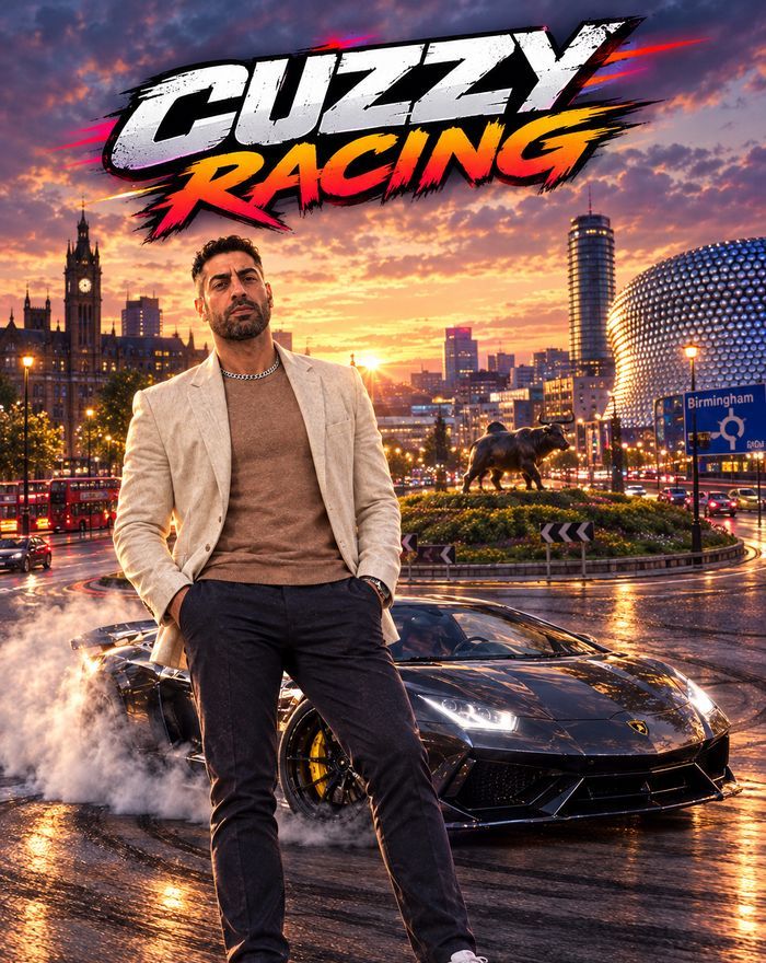 Cuzzy Racing poster: Birmingham skyline